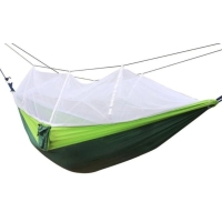 Гамак двомісний без планки UKC Hammock Net 260 х 135 см до 140 кг нейлон з сіткою зелений