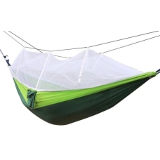 Гамак двомісний без планки UKC Hammock Net 260 х 135 см до 140 кг нейлон з сіткою зелений