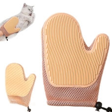 Рукавичка масажна для вичісування шерсті XL-147 бежевий