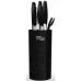 / Професійний набір кухонних ножів Zepline ZP-046 з підставкою 7 предметів, чорний / Професійний набір кухонних ножів Zepline ZP-046 з підставкою 7 предметів, чорний