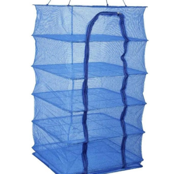 / Сітка для сушіння риби та фруктів 45х45х75 см , синя