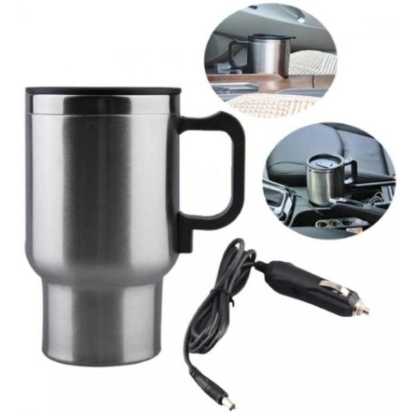 Автомобільна чашка з підігрівом Electric mug 12В сріблястий