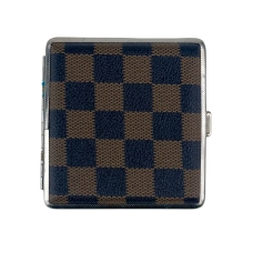 Портсигар HG-604 на 20 сигарет шкірзам чорний з коричневим