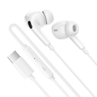 Навушники дротові вакуумні Borofone BM100 Pro Fuente Type-C з мікрофоном білий