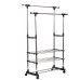 Вішак-стійка для одягу з полицями для взуття Triple Stand Hanger 160 х 80 метал сріблястий