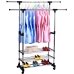 Вішак-стійка для одягу з полицями для взуття Triple Stand Hanger 160 х 80 метал сріблястий