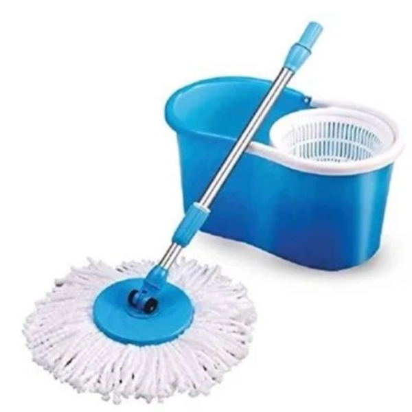 / Універсальна швабра з віджимом-центрифугою та відром Easy Mop "Кругла Швабра" 110х32см, блакитний