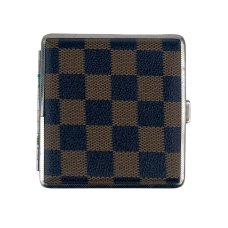 Портсигар HG-604 на 20 сигарет шкірзам чорний з коричневим