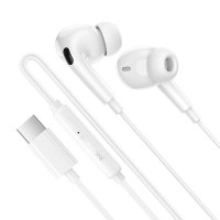 Навушники дротові вакуумні Borofone BM100 Pro Fuente Type-C з мікрофоном білий