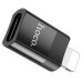 Перехідник Apple Lightning M/USB Type-C F HOCO UA17 чорний Перехідник Apple Lightning M/USB Type-C F HOCO UA17 чорний