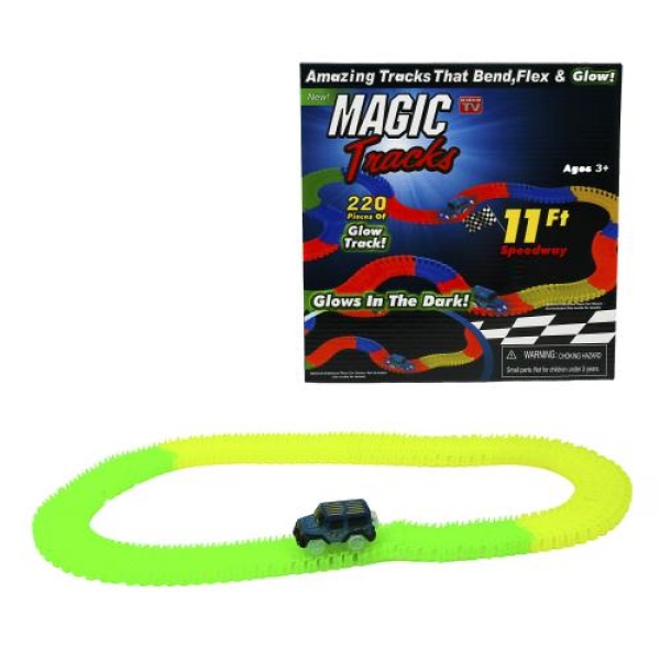 Іграшковий набір Автомобільний трек Magic Tracks 9588 зі світловими ефектами 220 деталей різнобарвний new