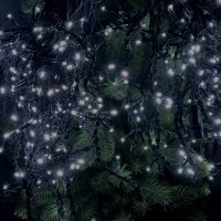 Світлодіодна гірлянда-бахрома вулична чорний дріт 600 LED ліхтарики 36 м білий