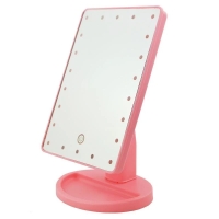 Дзеркало косметичне настільне з LED підсвіткою Large Led Mirror LK2023 рожевий
