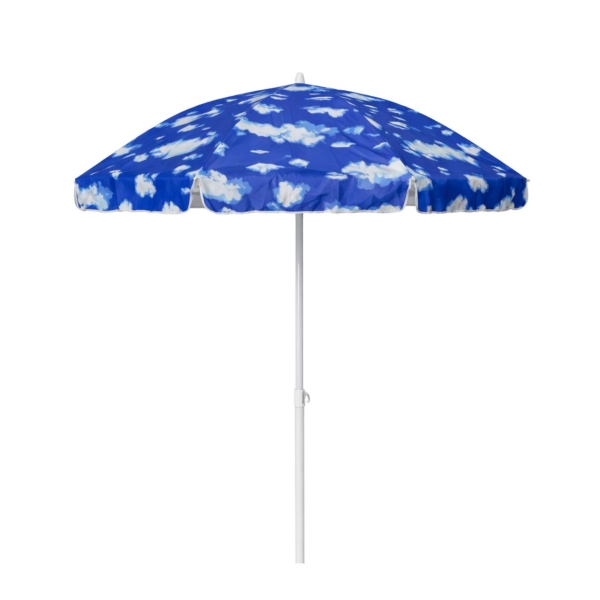 Пляжна садова парасолька 2.5 м Best-13 Хмаринки Anti-UV з нахилом блакитний