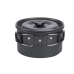 Набір посуду туристичний Cooking Set DS-308 металевий з карабіном чорний