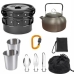 Набір посуду туристичний Cooking Set DS-308 металевий з карабіном чорний