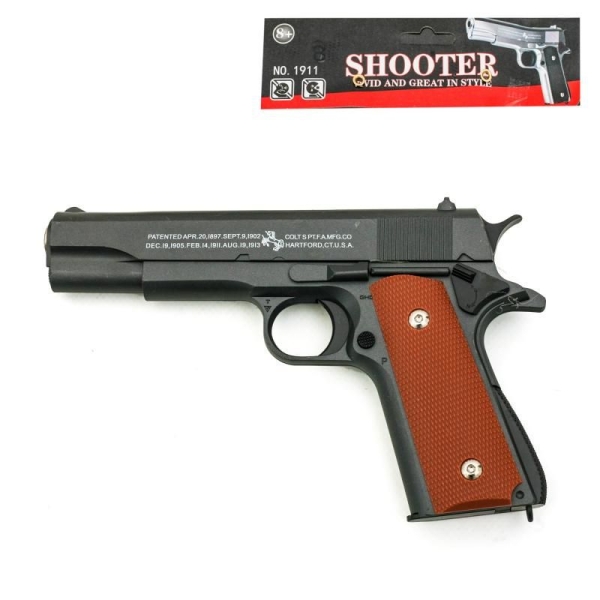 Дитячий пістолет 1911 з кулями 21 см чорний