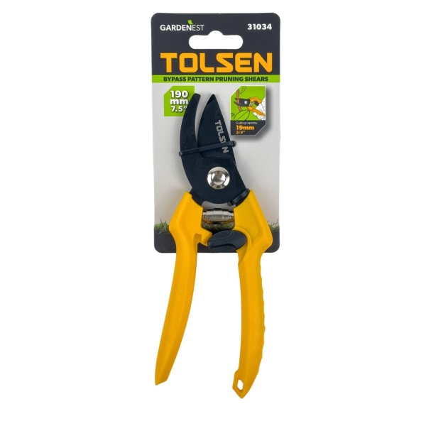 Секатор механічний Tolsen сталь 19 см помаранчевий