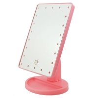 Дзеркало косметичне настільне з LED підсвіткою Large Led Mirror LK2023 рожевий