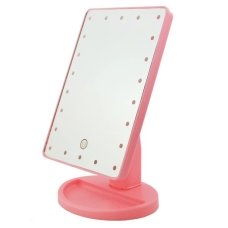 Дзеркало косметичне настільне з підсвіткою LED Large Led Mirror рожевий