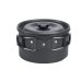 Набір посуду туристичний Cooking Set DS-308 металевий з карабіном чорний
