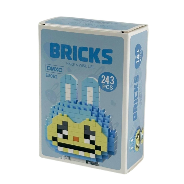 Конструктор піксельний 3052-E Labubu 243 деталі блакитний