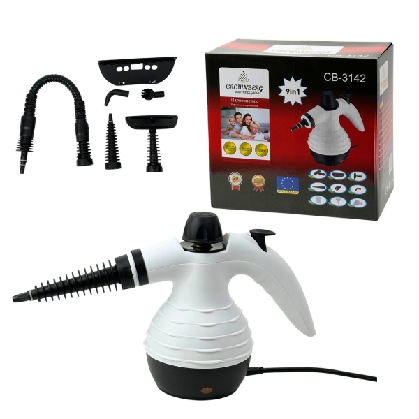 Пароочисник ручний Crownberg CB-3142 1200 Вт білий з чорним