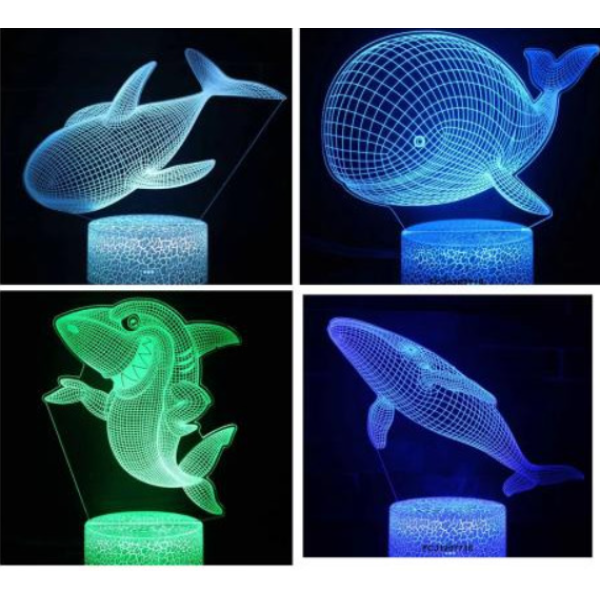 Нічник FG240822001Q (40шт) 3D світильник, 16см, світло-різнокольорове new