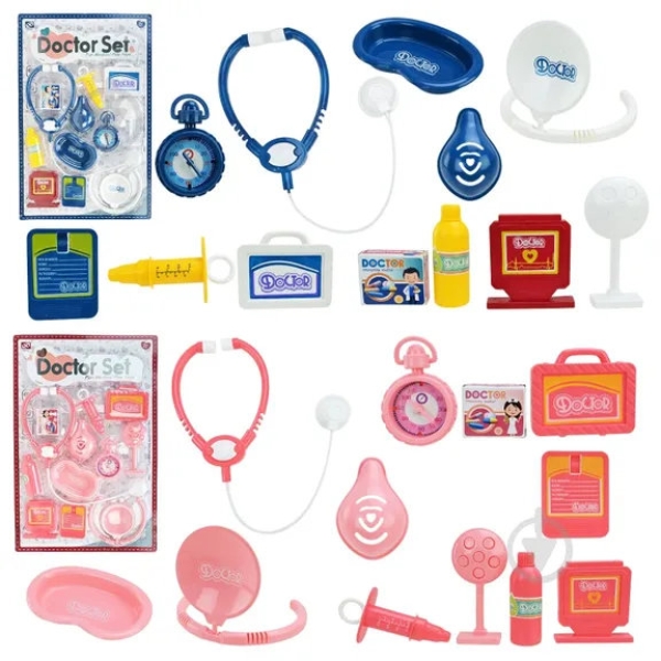 Дитячий ігровий набір 12в1 Лікар 8804A-2/8804-2 з аксесуарами рожевий new