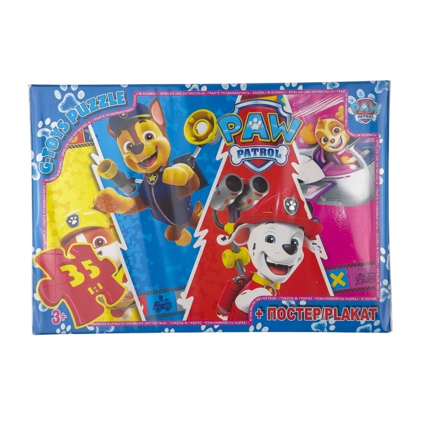 Пазли класичні 35 елементів G-Toys PW08902 Щенячий патруль з постером