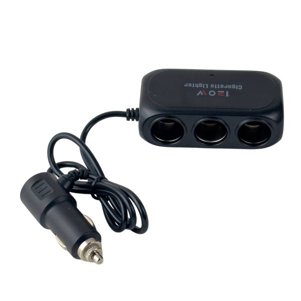 Розгалужувач прикурювача з подовжувачем Xunniu WT-D23 USB зарядний пристрій чорний