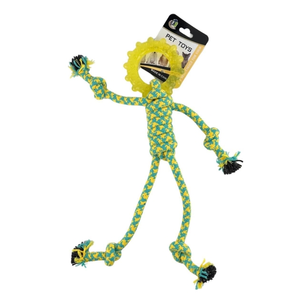 Жувальна іграшка для собак Кільце з канатом 647 34 см жовтий
