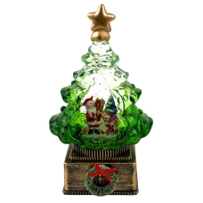 Нічник музичний новорічний LED Ялинка XHF-8003 USB від батарейок 15 х 15 х 23 см зелений