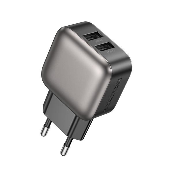 Зарядний блок живлення 2хUSB BOROFONE BAS51A Absolute 12 W 5 V 2.4 A чорний