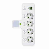 Мережевий фільтр на 4 розетки +2 USB + 1 Type-C, білий AD26-15 new