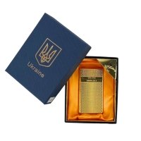 Запальничка газова 1-35 п'єзовий підпал метал золотистий