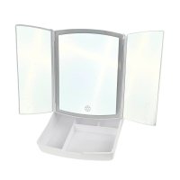 Дзеркало косметичне настільне з LED підсвіткою My Fold Away Makeup Mirror 223-58 з органайзером білий