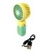 Вентилятор портативний Mini Fan Z8 діаметр 6 см зелений з жовтим
