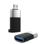 Перехідник microUSB M/USB F XO NB149-G чорний зі сріблястим