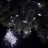 Світлодіодна гірлянда-нитка мідний дріт 500 LED Роса D-Top-16 USB з пультом крапля 50 м білий