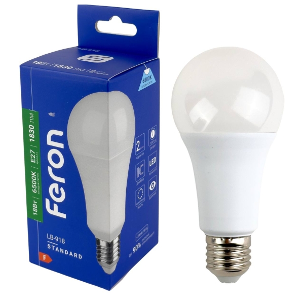 Лампа світлодіодна LED Feron LB-918 E27 18W 6500K 1830Lm холодний