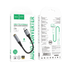 Аудіоадаптер HOCO LS36 Fresh Digital Type-C to 3.5 audio converter 0,12m Black new