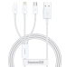 Кабель 3в1 USB/Apple Lightning+Type-C+microUSB 1.5 м Baseus Superior 3.5 A білий