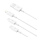 Кабель 3в1 USB/Apple Lightning+Type-C+microUSB 1.5 м Baseus Superior 3.5 A білий