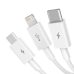 Кабель 3в1 USB/Apple Lightning+Type-C+microUSB 1.5 м Baseus Superior 3.5 A білий
