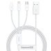 Кабель 3в1 USB/Apple Lightning+Type-C+microUSB 1.5 м Baseus Superior 3.5 A білий Кабель 3в1 USB/Apple Lightning+Type-C+microUSB 1.5 м Baseus Superior 3.5 A білий