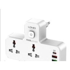 / Подовжувач мережний Ldnio SC2311, 2 Розетки+2 USB+1 Type-C, Quick Charge 3 з нічником