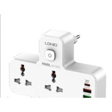 / Подовжувач мережний Ldnio SC2311, 2 Розетки+2 USB+1 Type-C, Quick Charge 3 з нічником