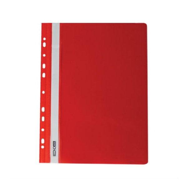 / Скоросшив. пл. А4 "Economix" E31508-03 красн. с перф. **