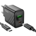 Зарядний пристрій з кабелем Type-C+USB/Type-C 1 м HOCO CS23A Sunlight 30 W 12 V 2.5 А чорний